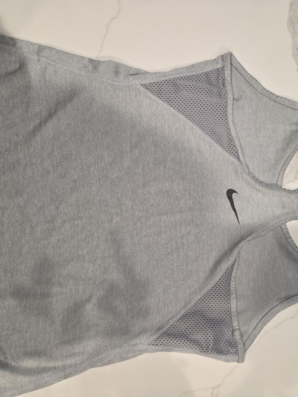 Nike Grey Dri-FIT Racerback Tank with Mesh Panels